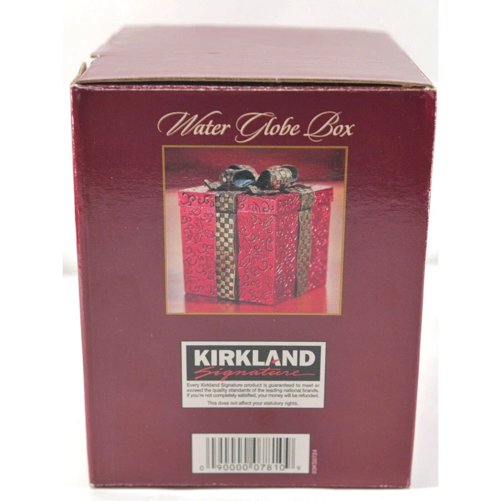 Kirkland Signature Water Globe Box Christmas Snow Interchangeable Top Teddy Bear